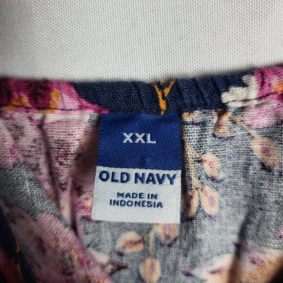 Old Navy Dark Floral Dress Women's 2XL Pink Black Fairy Sleeveless Whimsigoth - Picture 7 of 12